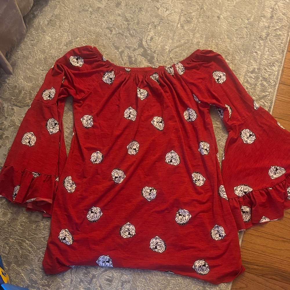 NWOT UGA Red Floral Women's Blouse